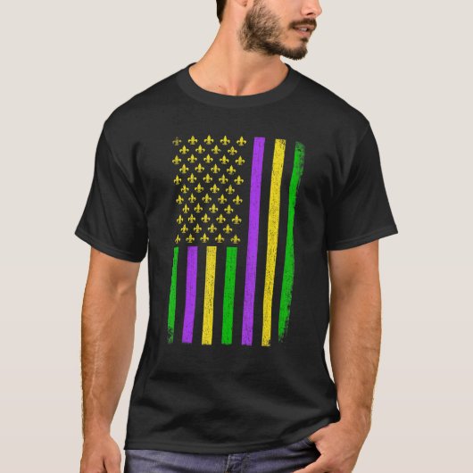 American Flag Mardi Gras Beer Mardi Gras Crawfish T-shirt (Voorkant)