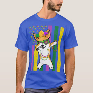 American Flag Mardi Gras Corgi Dog Festival Puppy T-shirt