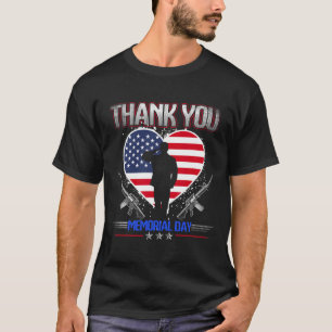 American Flag Memorial Day Shirten voor mannen vro T-shirt