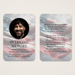 American Flag Memorial Fotogebed Kaarten Visitekaartje