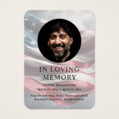 American Flag Memorial Fotogebed Kaarten Visitekaartje (Voorkant)