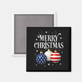 American Flag Merry Christmas Tree Baubles Us Patr Magneet (Voorkant / Achterkant)
