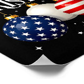 American Flag Merry Christmas Tree Baubles Us Patr Poster (Hoek)