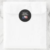 American Flag Merry Christmas Tree Baubles Us Patr Ronde Sticker (Tas)