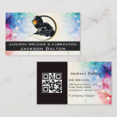 American Flag Metallic Welding Fabricator QR Code Visitekaartje (Voorkant / Achterkant)