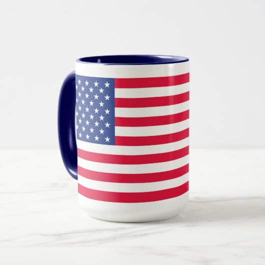 American Flag Mok Blauw handvat (Voorkant links)