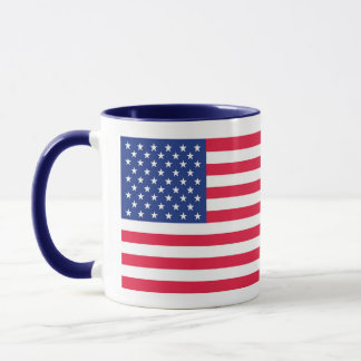 American Flag Mok met blauw handvat