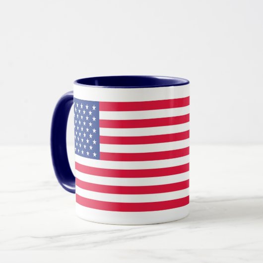 American Flag Mok met blauw handvat (Voorkant links)