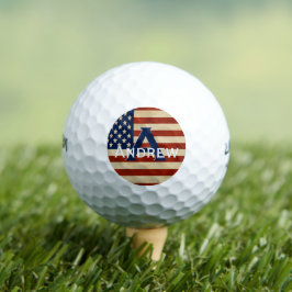 American Flag Monogram Personalized Golf Ball Golfballen