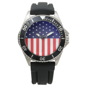 American Flag Monogram Pocket Watch Horloge
