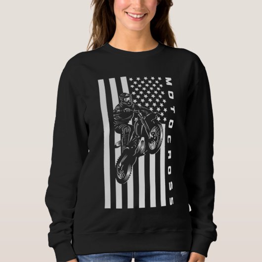 American Flag Motorcross Vuilfiets - Vuilfiets Trui (Voorkant)