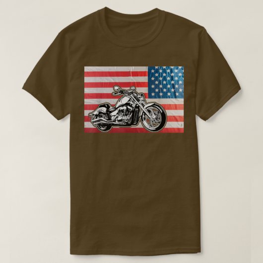American Flag Motorcycle Biker154 T-shirt (Design voorkant)
