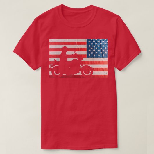 American Flag Motorcycle Biker162 T-shirt (Design voorkant)
