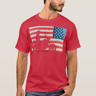 American Flag Motorcycle Biker162 T-shirt