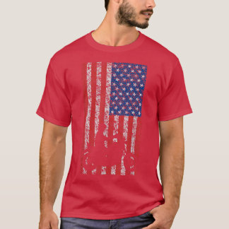 American Flag Motorcycle Biker174 T-shirt