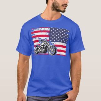 American Flag Motorcycle Biker176 T-shirt