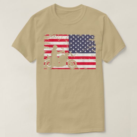 American Flag Motorcycle Biker180 T-shirt (Design voorkant)