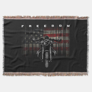 American Flag Motorcycle Freedom Deken