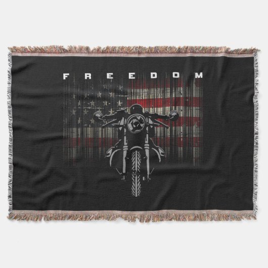 American Flag Motorcycle Freedom Deken (Voorkant)