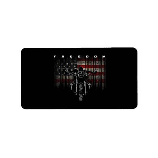 American Flag Motorcycle Freedom Etiket (Voorkant)