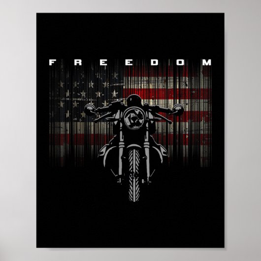 American Flag Motorcycle Freedom Poster (Voorkant)