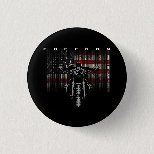 American Flag Motorcycle Freedom Ronde Button 3,2 Cm (Voorkant)