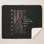 American Flag Motorcycle Freedom Sherpa Deken (Voorkant (horizontaal))