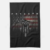 American Flag Motorcycle Freedom Theedoek (Verticaal)