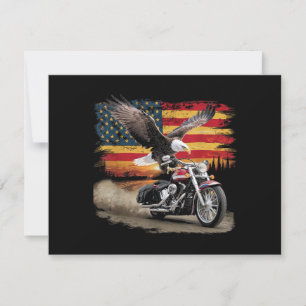 American Flag Motorfiets Tshirt USA Flag Biker Ret Bedankkaart