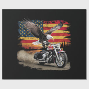American Flag Motorfiets Tshirt USA Flag Biker Ret Cadeaupapier