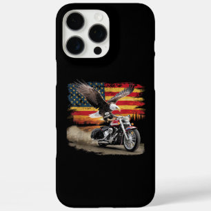 American Flag Motorfiets Tshirt USA Flag Biker Ret iPhone 16 Pro Max Hoesje
