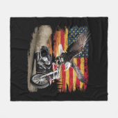 American Flag Motorfiets Tshirt USA Flag Biker Ret Fleece Deken (Voorkant (Horizontaal))