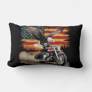 American Flag Motorfiets Tshirt USA Flag Biker Ret Kussen
