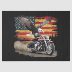 American Flag Motorfiets Tshirt USA Flag Biker Ret Tissuepapier