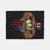 American Flag Muscular Bald Eagle Bike Flexing Unc Fleece Deken (Voorkant (Horizontaal))