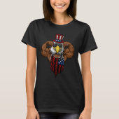 American Flag Muscular Bald Eagle Bike Flexing Unc T-shirt (Voorkant)