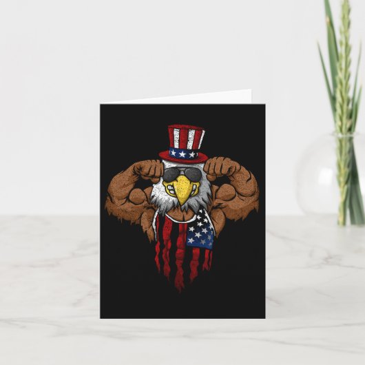American Flag Muscular Squat Dabbing Flexing Uncle Kaart (Voorkant)