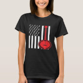 American Flag Musical Notes Banjo T-shirt (Voorkant)