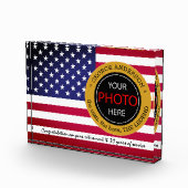 American Flag name badge, pensionering/Amerikaanse Fotoblokken (Rechts)