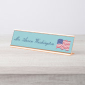 American Flag Name Plate  Bureau Naambordje (Voorkant)