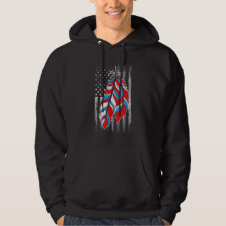 American Flag  Native Feather Pride Month Indigeno Hoodie