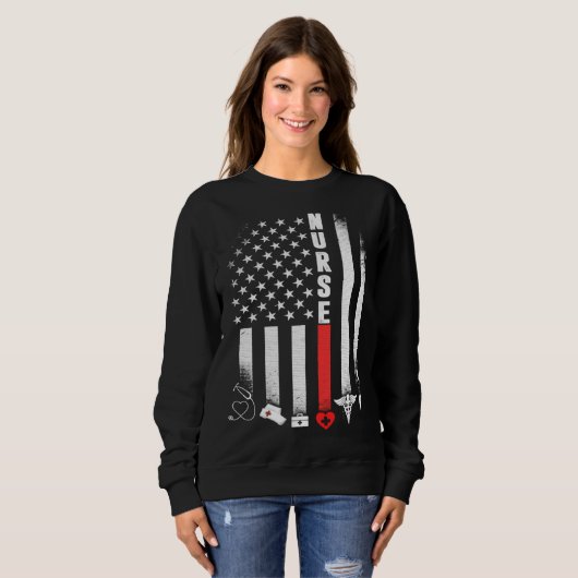 American Flag Nurse Day Idea Trui (Voorkant volledig)