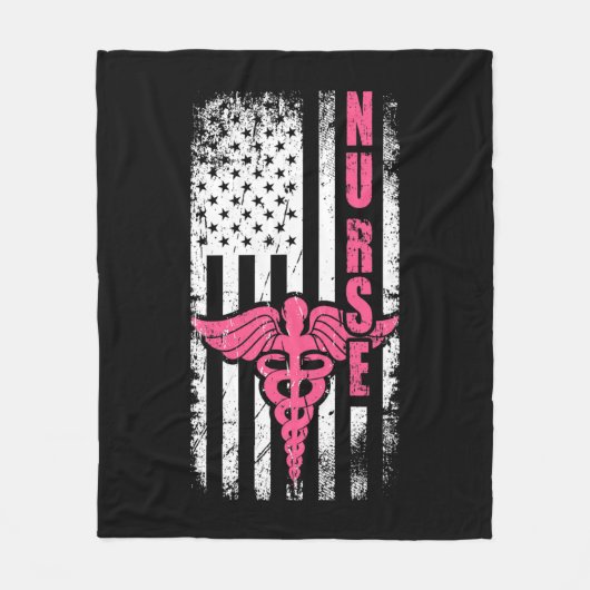 American Flag Nurse Fleece Deken (Voorkant)