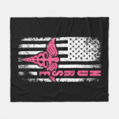 American Flag Nurse Fleece Deken (Voorkant (Horizontaal))