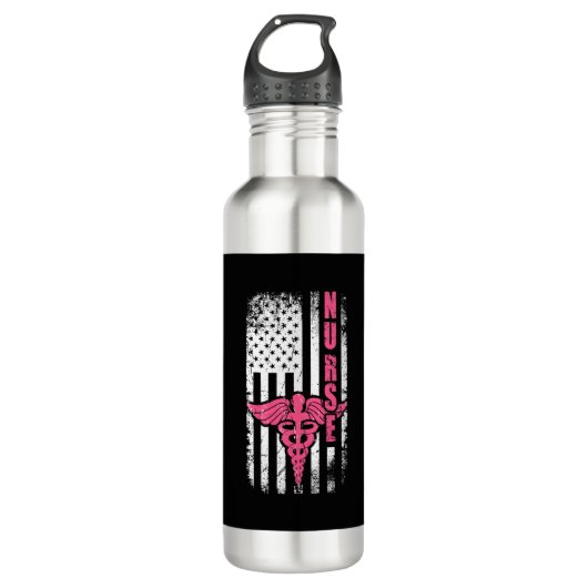 American Flag Nurse Waterfles (Voorkant)