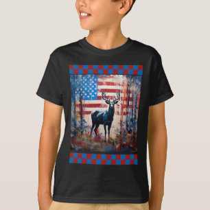 American Flag Oerwoud Hunting Lover Camo Deer Art T-shirt