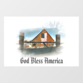 *~* American Flag Old Barn AR19 GOD BLESS AMERICA Raamsticker (Vel)