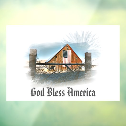 *~* American Flag Old Barn AR19 GOD BLESS AMERICA Raamsticker (Vel 3)