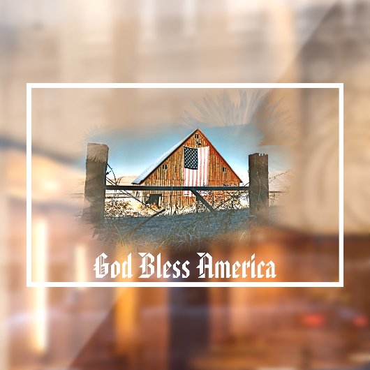 *~* American Flag Old Barn GOD BLESS AMERICA AR19 Raamsticker (Vel 2)
