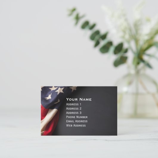 American Flag on a Chalkboard Visitekaartje (Staand voorkant)
